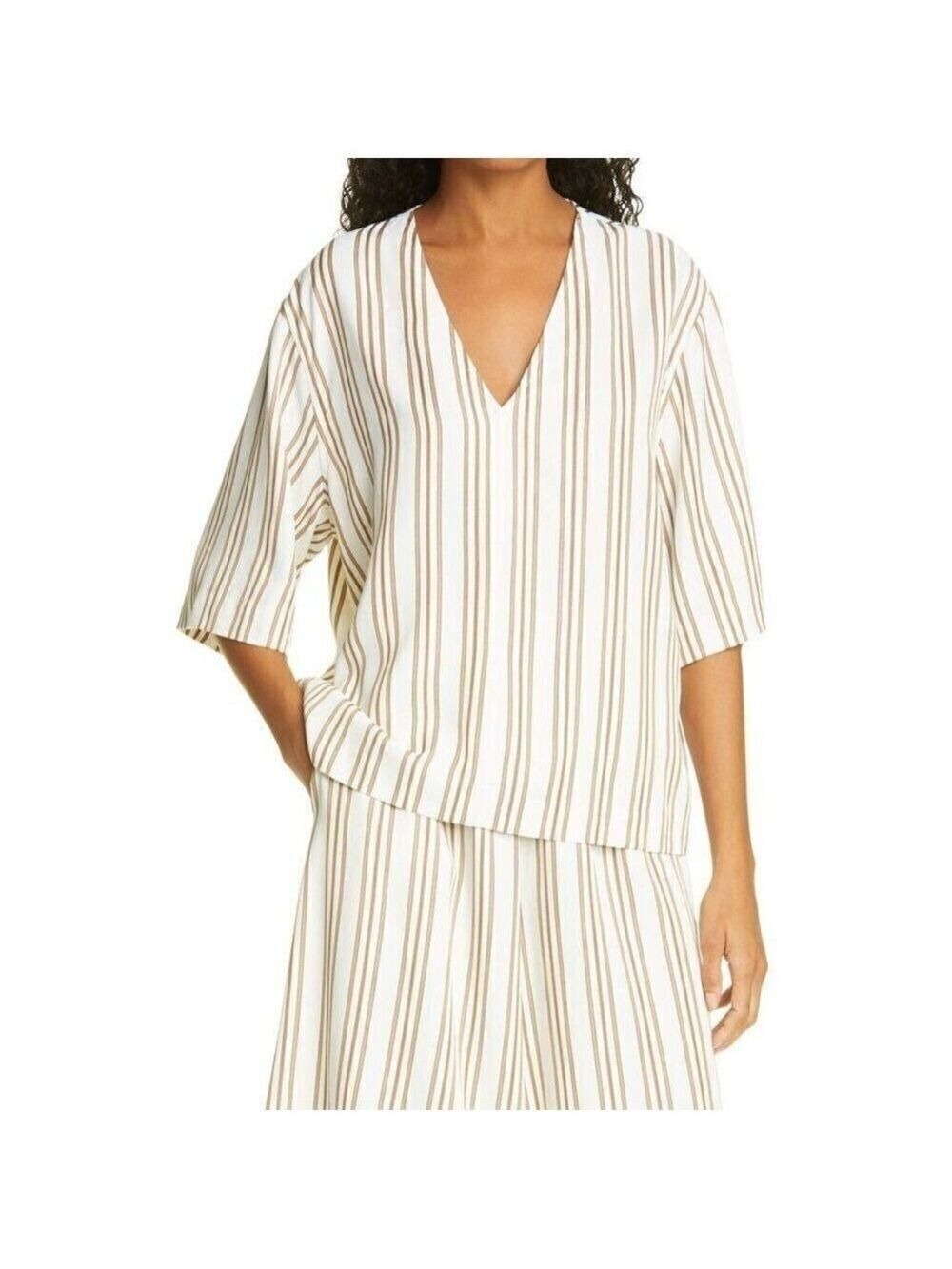 JUDITH & Charles BNWOT Womens "Tropic" Striped Short Sleeve Blouse Sz 2
